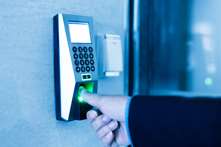 finger print scanner on wall